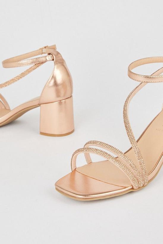 Wallis Wide Fit Colette Diamante Asymmetric Strap Heeled Sandals 4