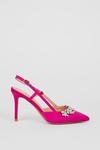Wallis Camelia Jewel Detail Slingback Stiletto Pointed Court Shoes thumbnail 2