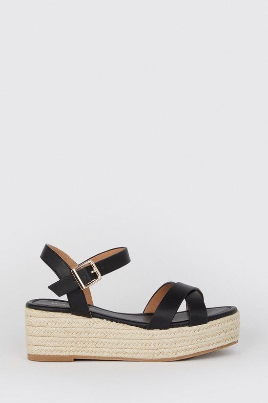 Wallis Remy Crossover Strap Two Part Low Espadrille Wedge Sandals 2