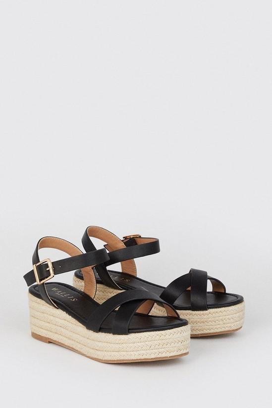 Wallis Remy Crossover Strap Two Part Low Espadrille Wedge Sandals 3