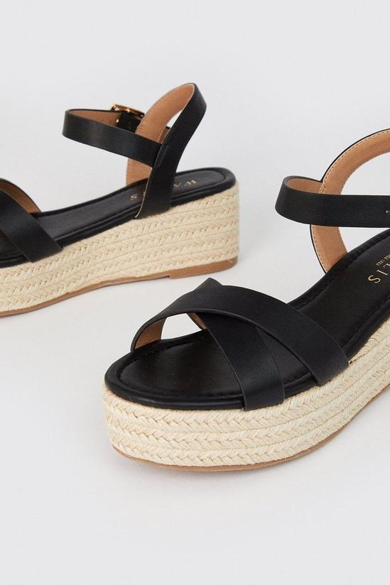 Wallis Remy Crossover Strap Two Part Low Espadrille Wedge Sandals 4