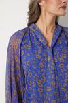 Wallis Navy And Gold Floral Tie Neck Top thumbnail 4