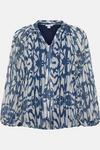 Wallis Navy And Ivory Abstract Tie Neck Top thumbnail 5