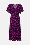 Wallis Navy And Pink Floral Button Through Midi Dress thumbnail 5