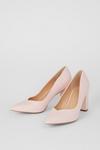 Wallis Wide Fit Elise Contrast Block Heeled Pointed Court Shoes thumbnail 3