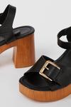 Wallis Sunny Two Part Buckle Detail Platform Clog Heeled Sandals thumbnail 3