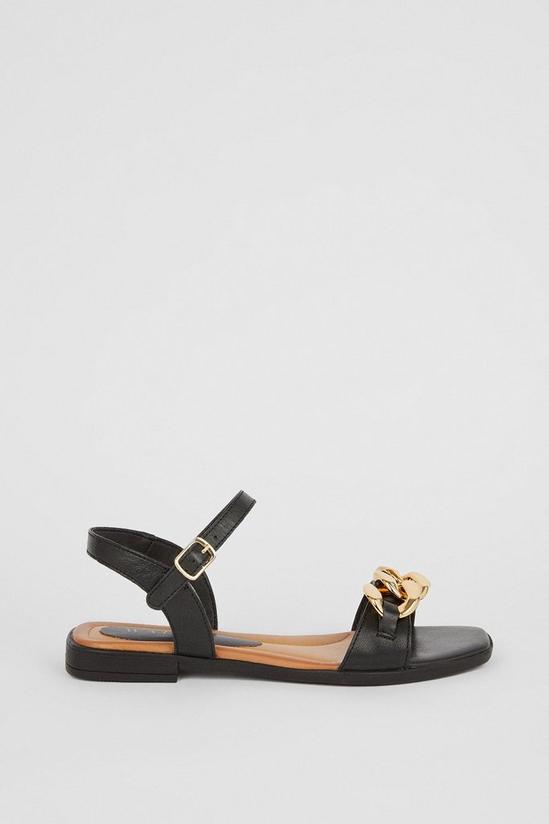 Wallis Leather Justine Chain Detail Two Part Sandals 2