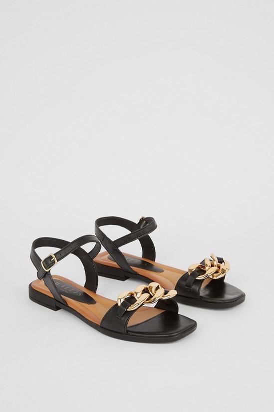Wallis Leather Justine Chain Detail Two Part Sandals 3