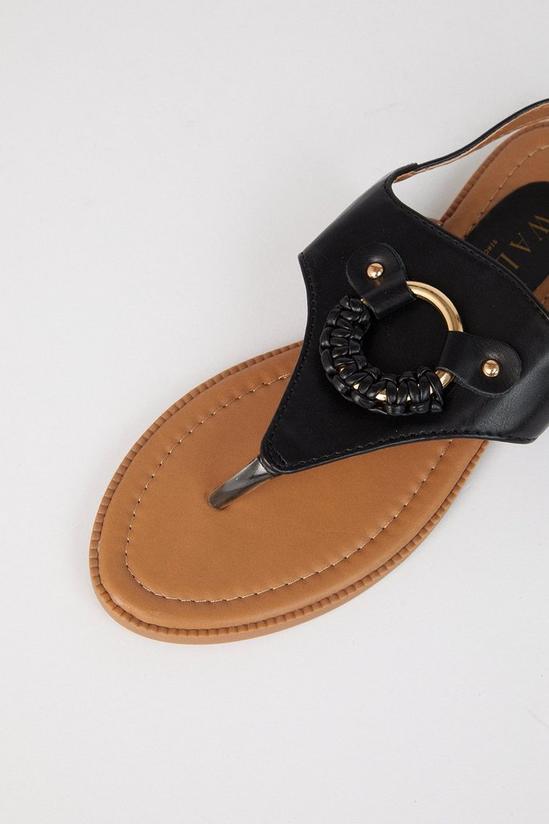 Wallis Frances Hardware Woven Detail Toe Post Flat Sandals 4