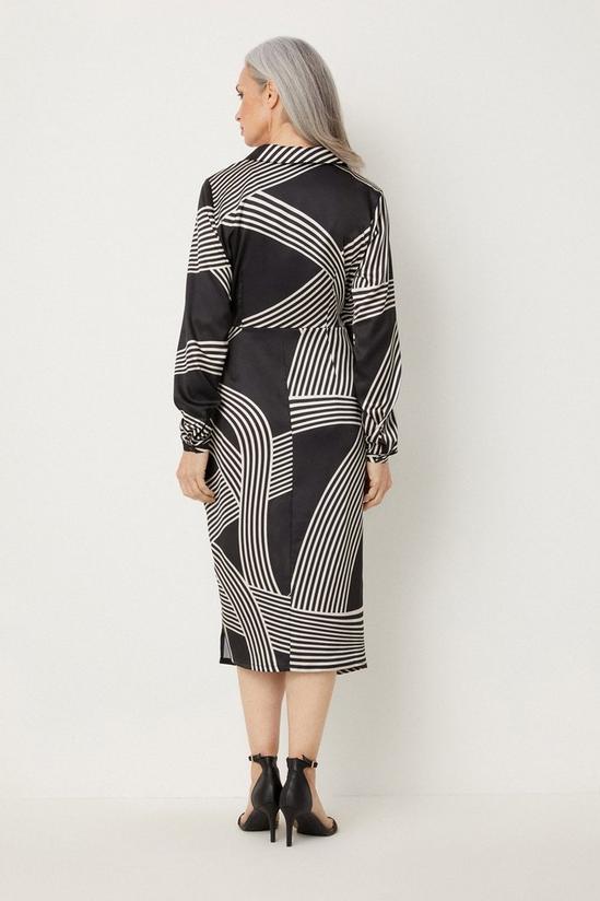 Wallis Abstract Stripe Tie Wrap Dress 3