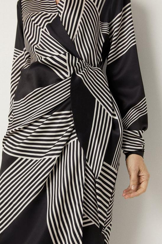 Wallis Abstract Stripe Tie Wrap Dress 6