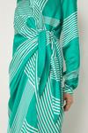 Wallis Green Abstract Stripe Tie Wrap Dress thumbnail 6