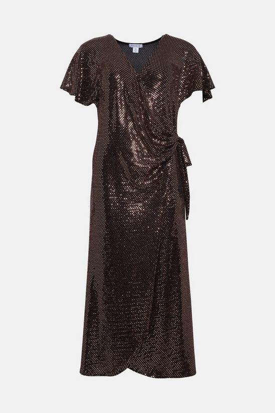 Wallis Sequin Wrap Angel Sleeve Midi Dress 5