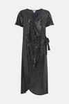 Wallis Sequin Wrap Angel Sleeve Midi Dress thumbnail 5