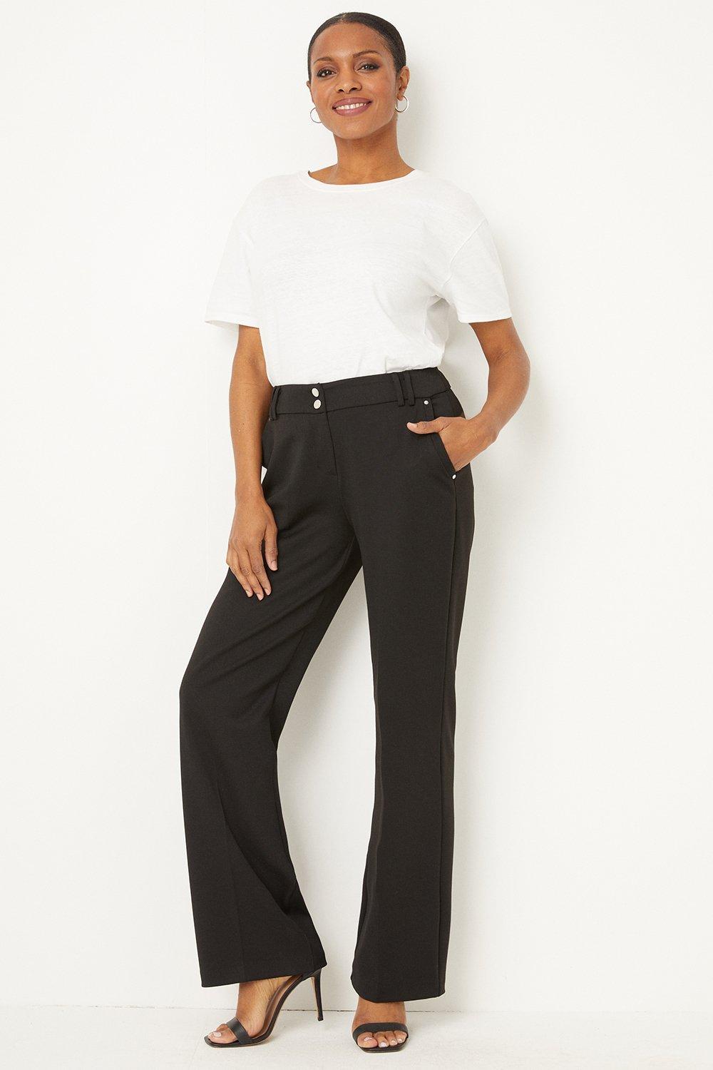 Black Smart Bootcut Trousers