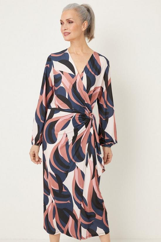 Wallis Pink Abstract Jersey Wrap Dress 2