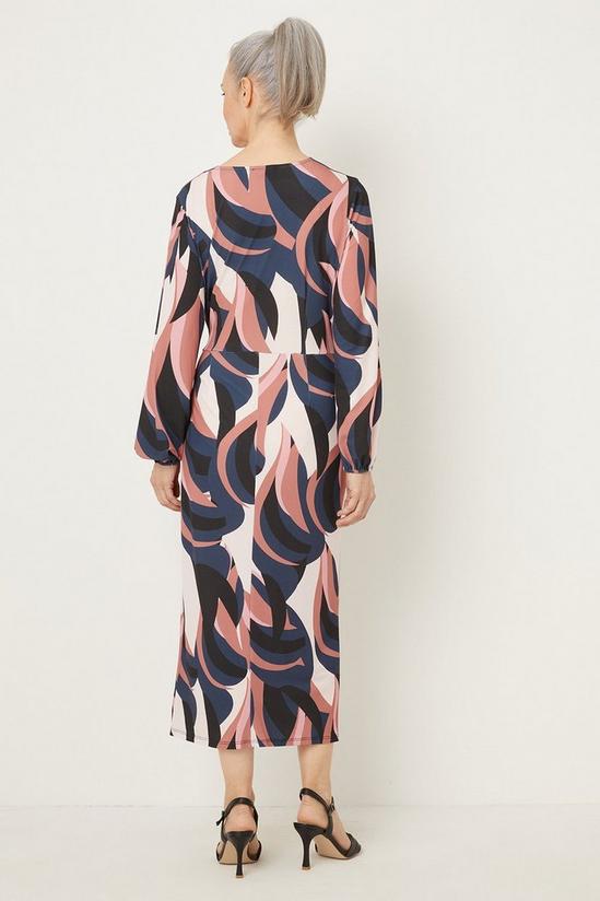 Wallis Pink Abstract Jersey Wrap Dress 3
