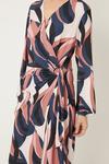 Wallis Pink Abstract Jersey Wrap Dress thumbnail 4