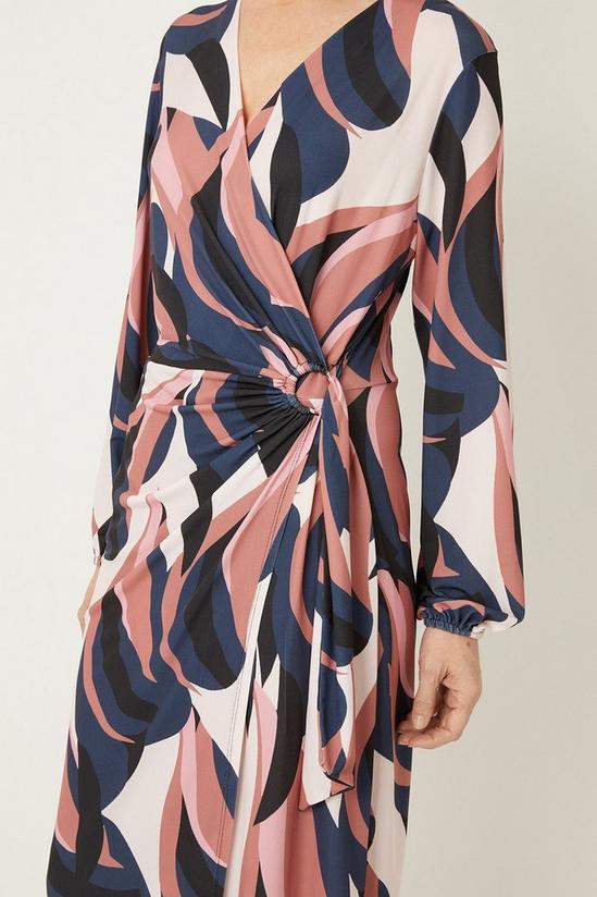Wallis Pink Abstract Jersey Wrap Dress 4