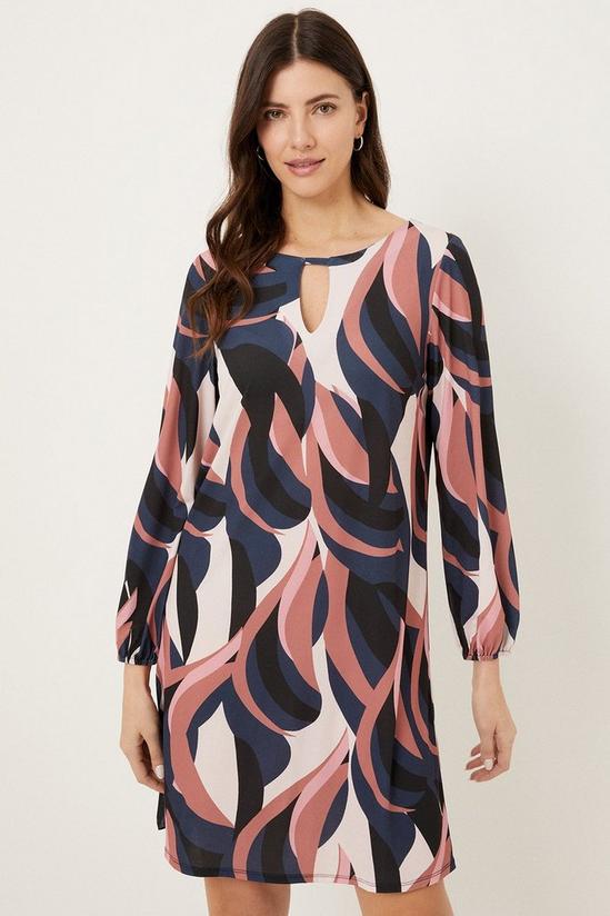 Wallis Pink Abstract Geo Jersey Shift Dress 2