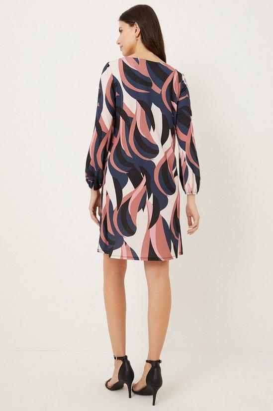 Wallis Pink Abstract Geo Jersey Shift Dress 3