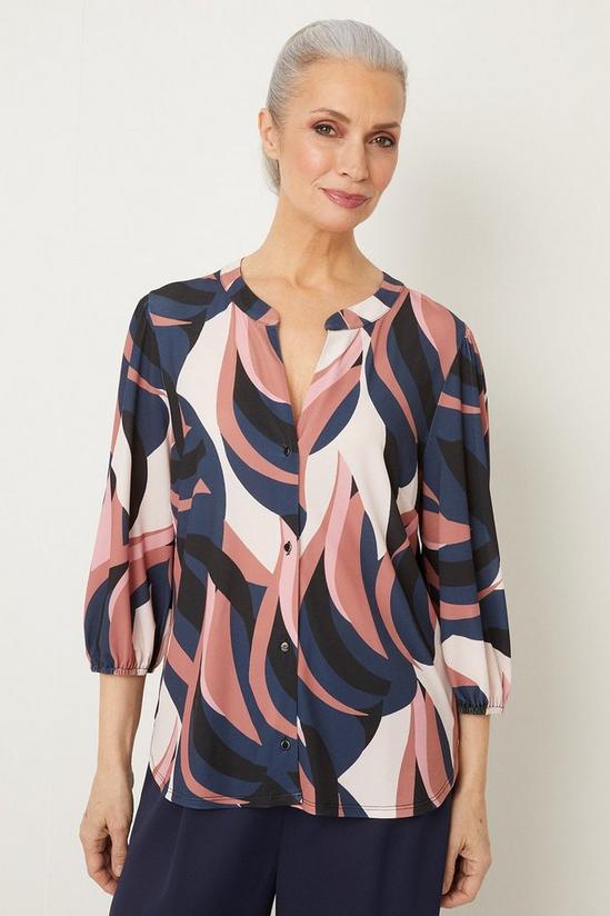 Wallis Pink Abstract Geo Jersey Shirt 2