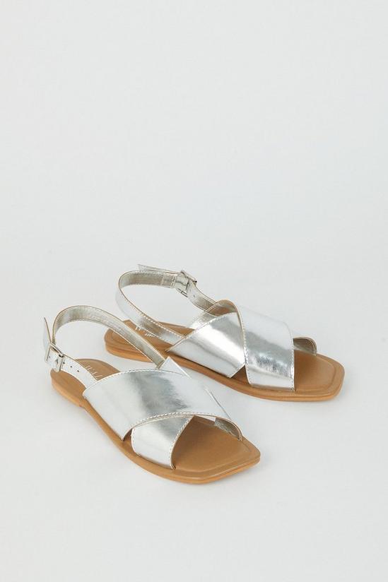 Wallis Leather Jolene Crossover Strap Slingback Flat Sandals 3