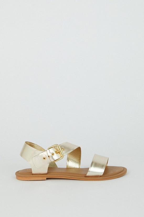 Wallis Leather Josie Asymmetric Strap Detail Flat Sandals 2