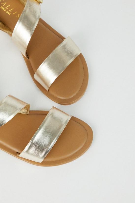 Wallis Leather Josie Asymmetric Strap Detail Flat Sandals 4