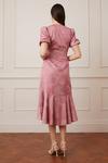 Wallis Jacquard Floral Puff Sleeve Wrap Midi Dress thumbnail 3