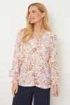 Wallis Petite Ivory Ditsy Floral Ruched Detail Top thumbnail 1