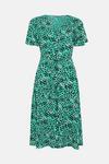 Wallis Petite Green Polka Dot Button Through Midi Dress thumbnail 5