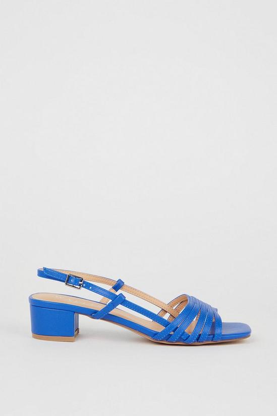 Wallis Sapphire Strappy Detail Slingback Low Block Heeled Sandals 2