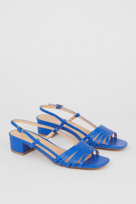 Wallis Sapphire Strappy Detail Slingback Low Block Heeled Sandals 3