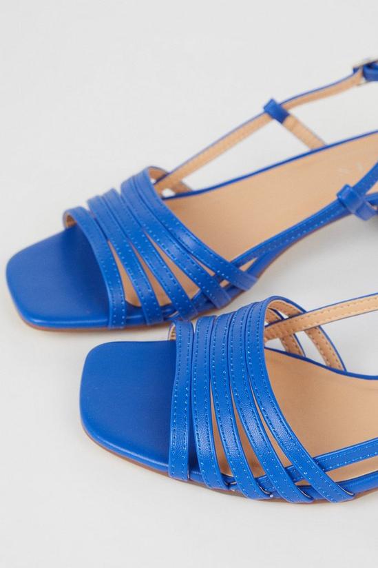 Wallis Sapphire Strappy Detail Slingback Low Block Heeled Sandals 4