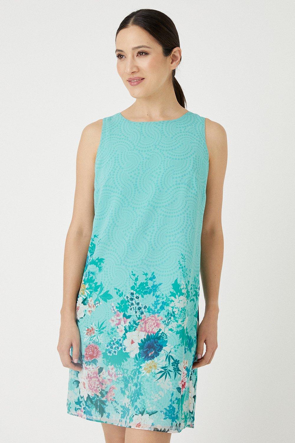 Dresses | Mint Floral Border Shift Dress | Wallis