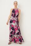 Wallis Pink Leaf Print Maxi Dress thumbnail 1