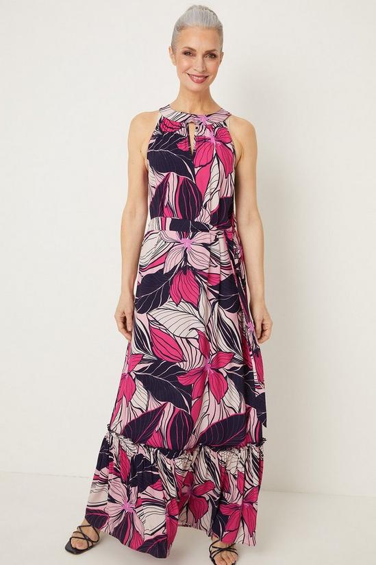 Wallis Pink Leaf Print Maxi Dress 2