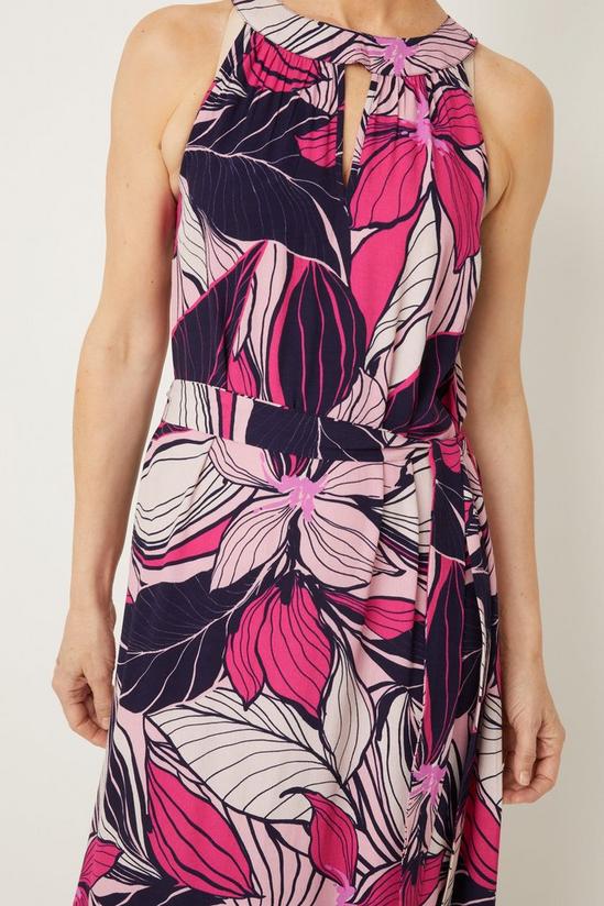 Wallis Pink Leaf Print Maxi Dress 4