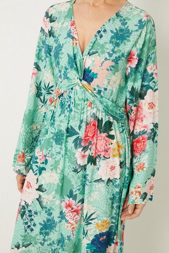 Wallis Mint Floral Twist Front Dress 4