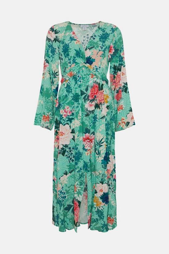 Wallis Mint Floral Twist Front Dress 5