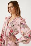 Wallis Blush Floral Button Through Midi Dress thumbnail 2