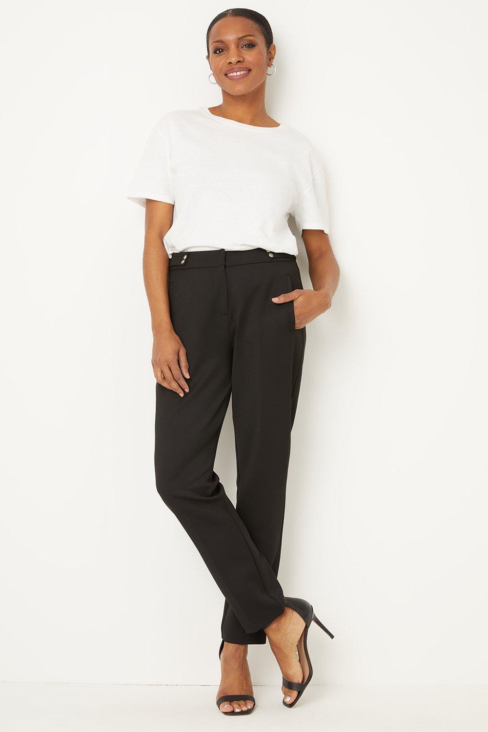 Womens Black Smart Tapered Trousers