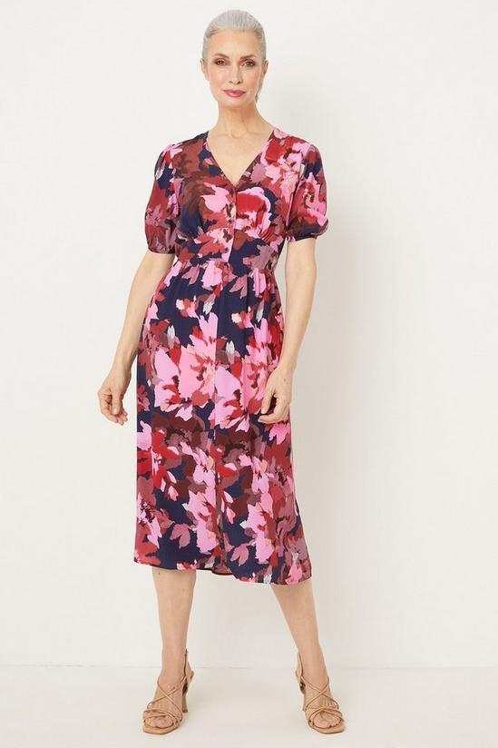 Wallis Pink Floral Midi Dress 1