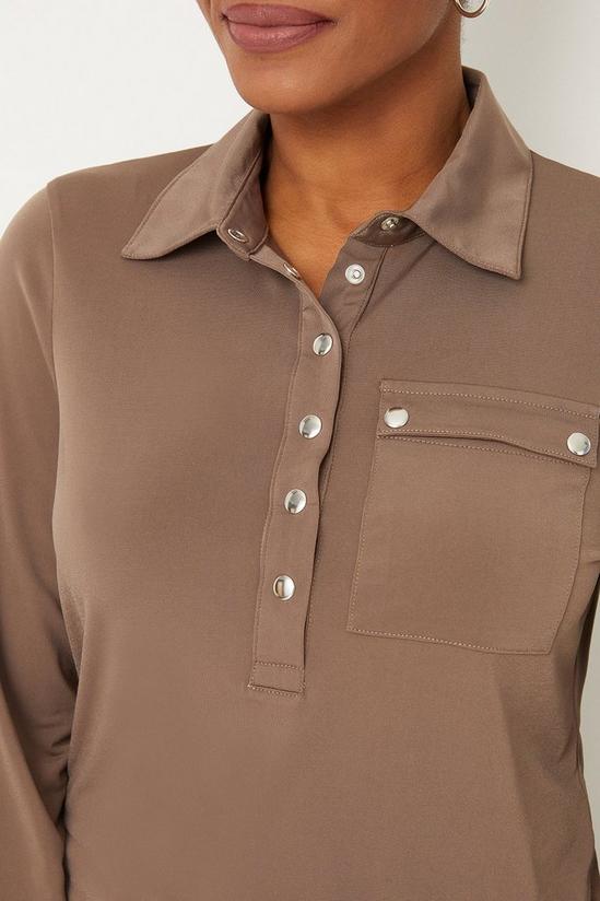Wallis Mink Jersey Pocket Shirt 4