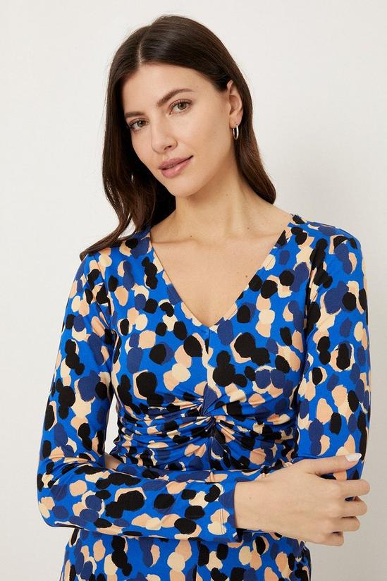 Wallis Blue Abstract Spot Twist Front Jersey Dress 4