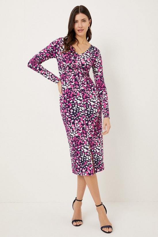 Wallis Pink Abstract Twist Front Jersey Dress 1