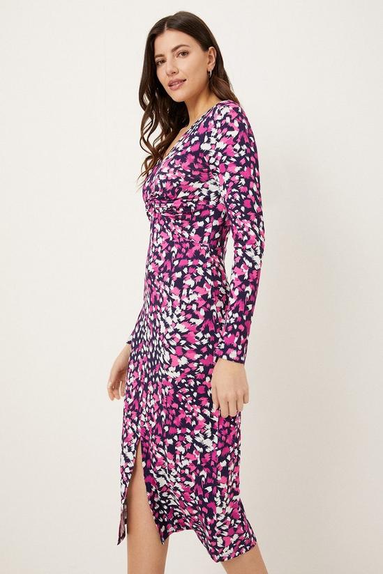 Wallis Pink Abstract Twist Front Jersey Dress 2