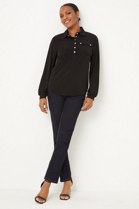 Wallis Black Jersey Pocket Shirt 2