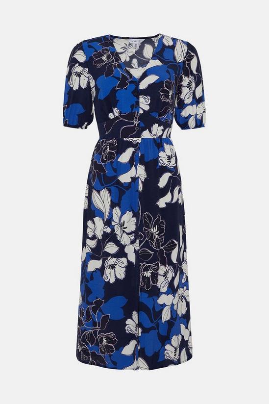 Wallis Blue Stencil Floral Midi Dress 5